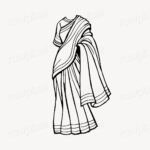 Saree dress clipart, vintage hand